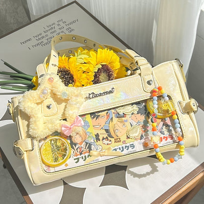 Board Yellow Leather Vintage Shoulder Ita Bag Display PU