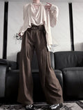 Self-tie Pants Prince Belt with Brown/Gray Wide-leg