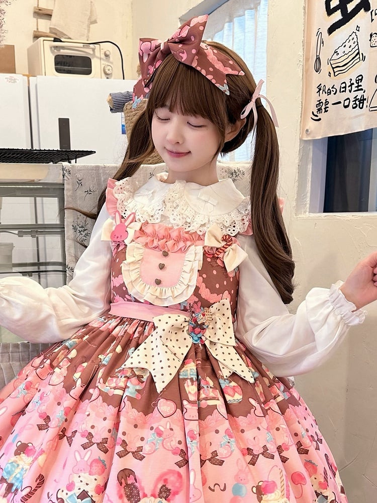 Hairclip Coffee Bowknot Pink and Lolita Sweet