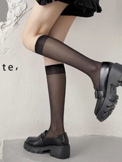 Minimalist Sheer Calf Socks - Xi Shang Mei Shao