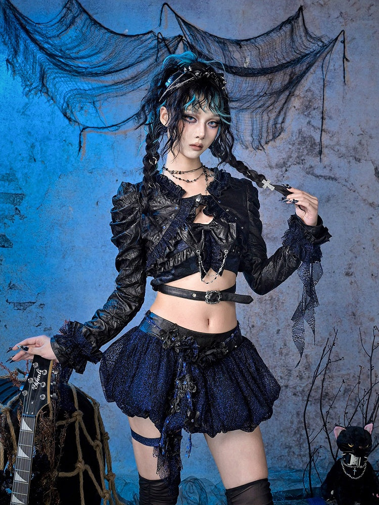 Punk Y3K Leather PU Jacket Short Rock Style