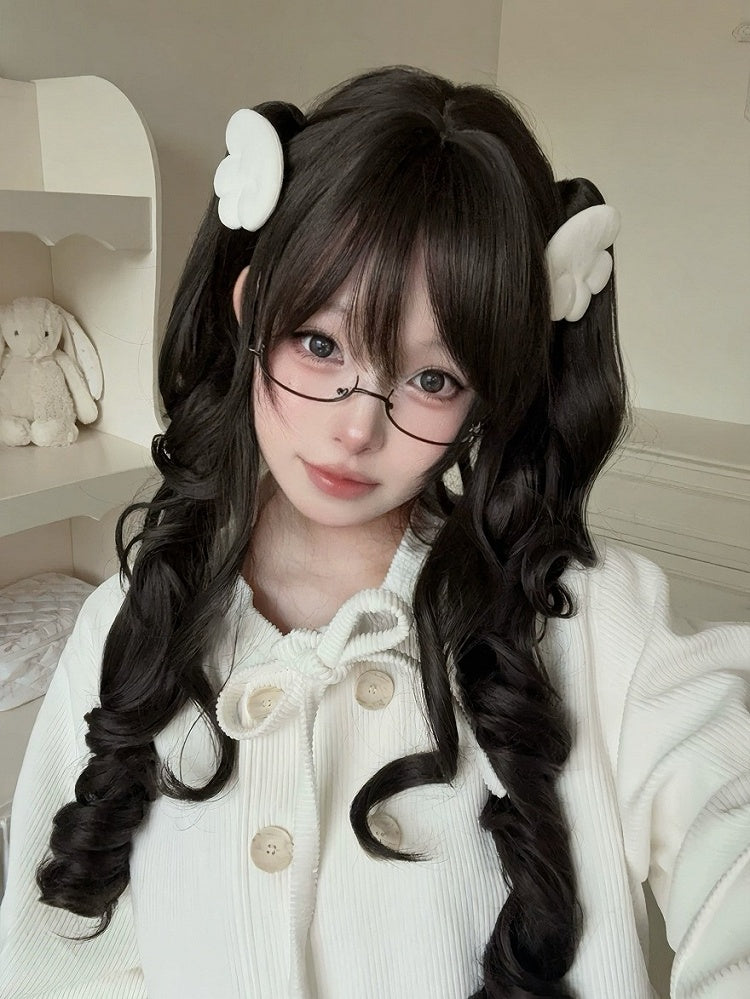 Black Tea 47cm Full Bang Wig & 51cm Double Wavy Ponytails - Alice Garden