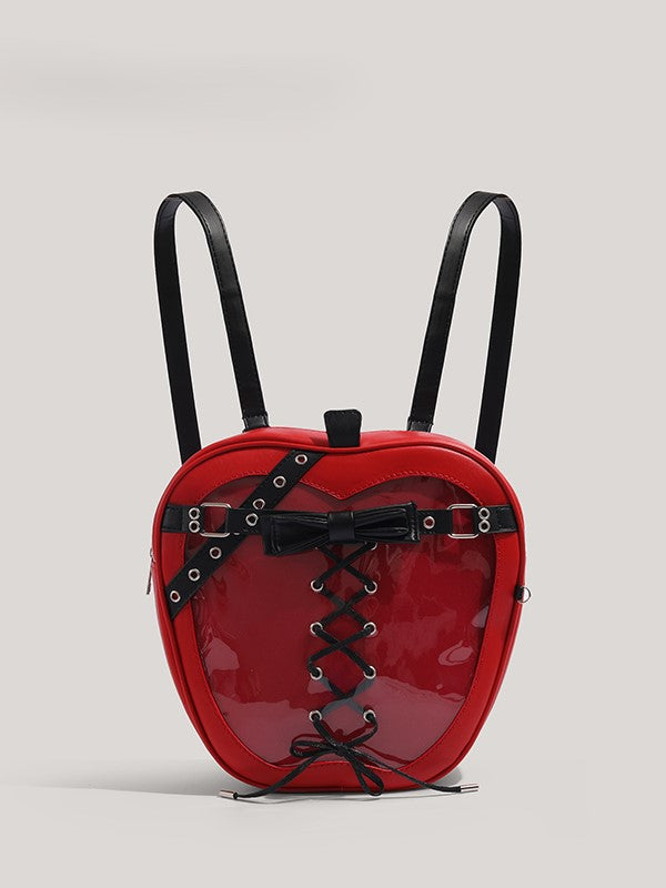 Apple Backpack: Accents Ita Bow Belt Edgy Red