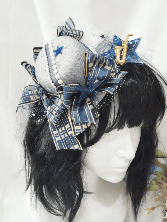 Idol Saxophone Decor Star Hat Pink/Blue Mini Lolita