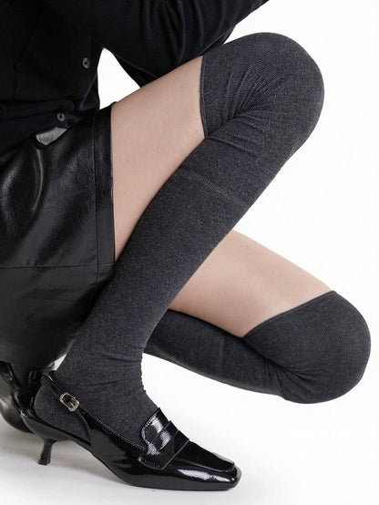 6-Color Minimalist Solid Overknee Socks - ModaSwings