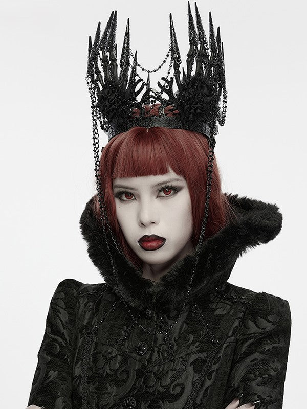 Black Goth Bone Thorn Prison Crown - Punk Rave