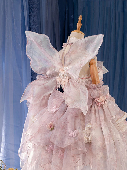 Purple Butterfly Beige Green Blue Wings / Fairy Pink