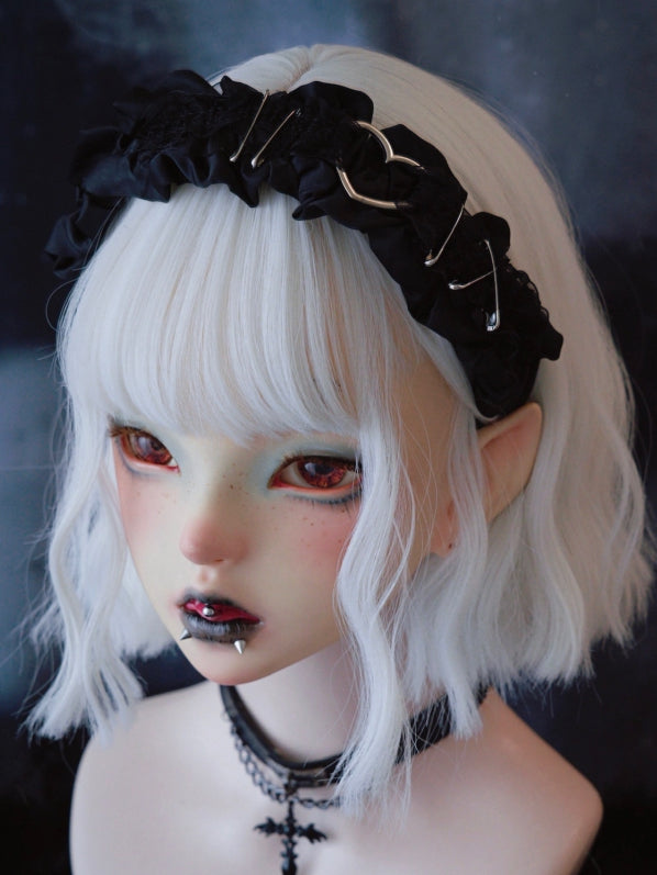 KC Black With Trim Details Pins Lace Ruffle