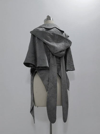 耳付きジャケットフードグレー王子バニーオーバーサイズファッション