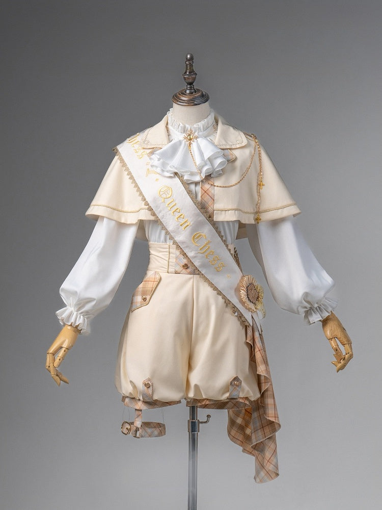 Lolita Shorts Waist - and Shirt Outfit + High Cape Prince Ouji Gold White