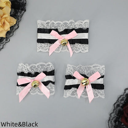 Cuffs Lace Choker Pair 12 + - of A Lolita Bell Wrist Set Colors