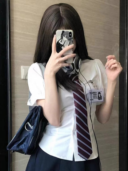 Puff Uniform Self-tie Design White At Back JK Shirt Sleeves