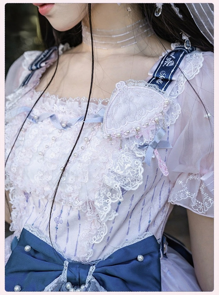 Parasol-Inspired Choker and Brooch Set - Mademoiselle Pearl