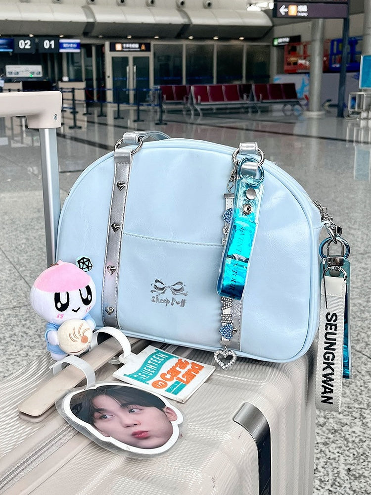 Carrying in with Options Blue Casual Ita Triple PU Silver Bag