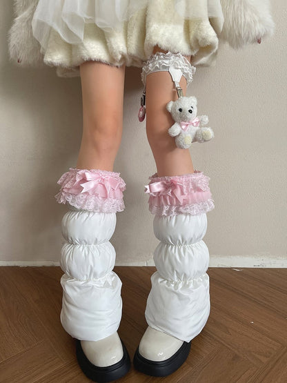 White Decoration Leg Garter Bear with