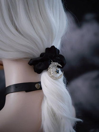 Gothic Hair Tie with Moon Pendants - Strange Sugar