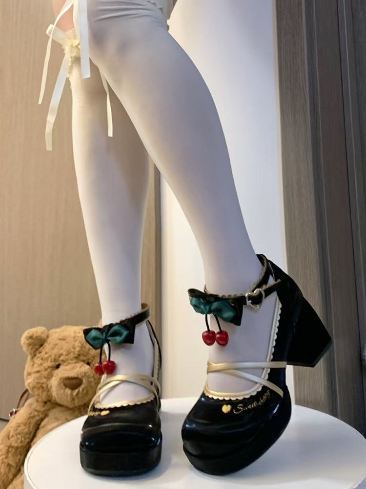 Lolita Mary Heart with Shoes Snap Sweet Jane Black
