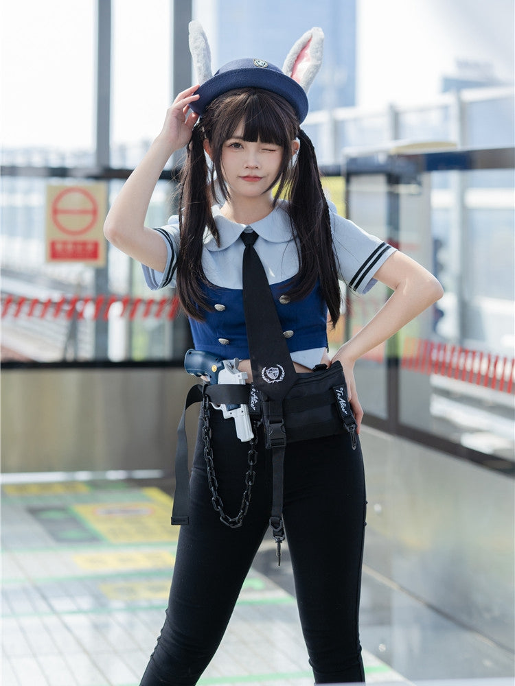 Navy Blue Bunny Ears Design Hat