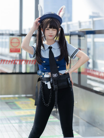 Navy Blue Bunny Ears Design Hat