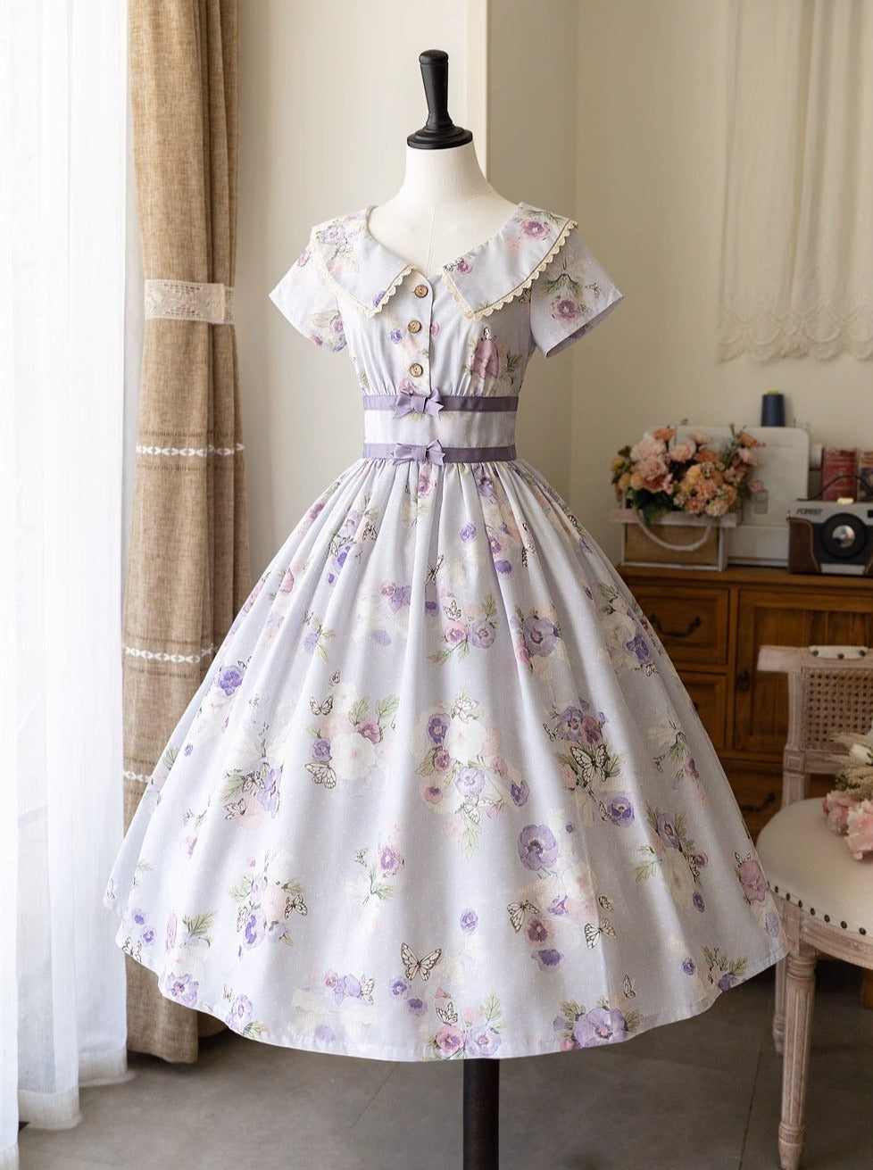 Mark Retro Lolita Kleid mit Blumentaille