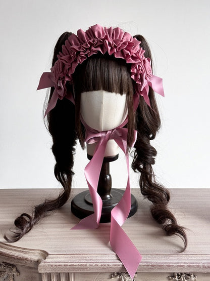 Lila/Rosa Haarband-Verzierungen mit Rüschen und Lolita-Rosette