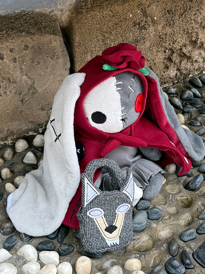 A White Bone Kawaii with Gray Guro Rabbit Plush