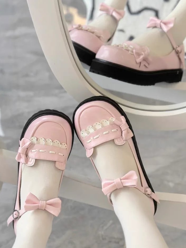 Pink Decorative Sweet Shoes Lolita Accents Ear Elements Bow Bear