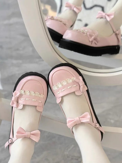 Pink Decorative Sweet Shoes Lolita Accents Ear Elements Bow Bear
