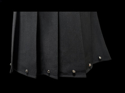 Y2K ブラッククロスチャーム ハイウエストスタッズ パンク プリーツスカート