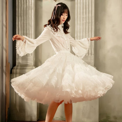 White Puffy Multi-layered A-line Petticoat 65cm