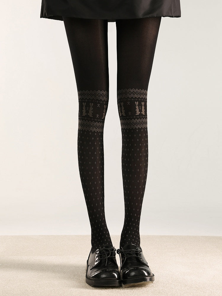 Bunny Print Colors Geometric 4 and Tights