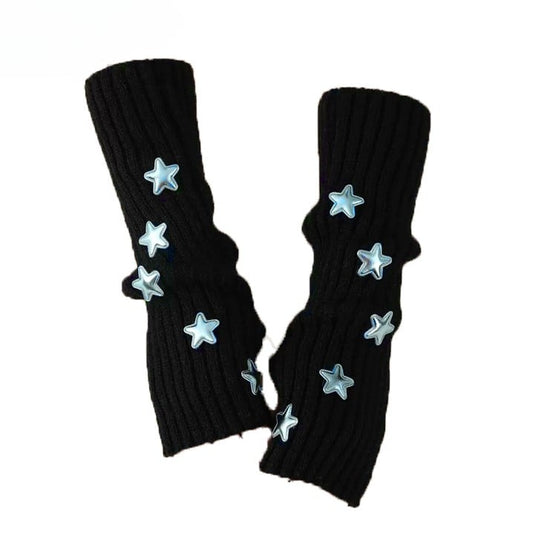 Star Black Gloves Decorated