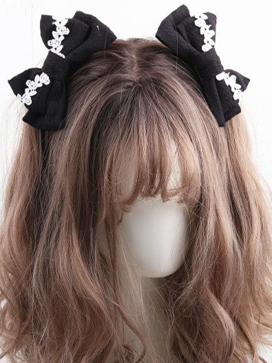 Bowknot Hairclip Sweet Lace 7 Lolita Color Options
