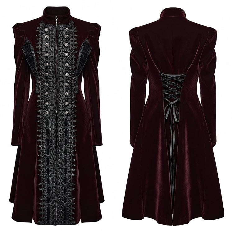 Red Black Goth Gorgeous Coat Symmetric