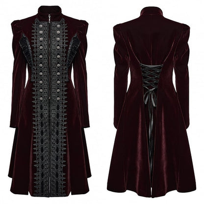 Red Black Goth Gorgeous Coat Symmetric