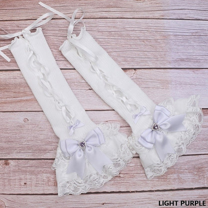 Rhinestone Bowknot Sleeves Options Arm Lace Color Kei Jirai 11