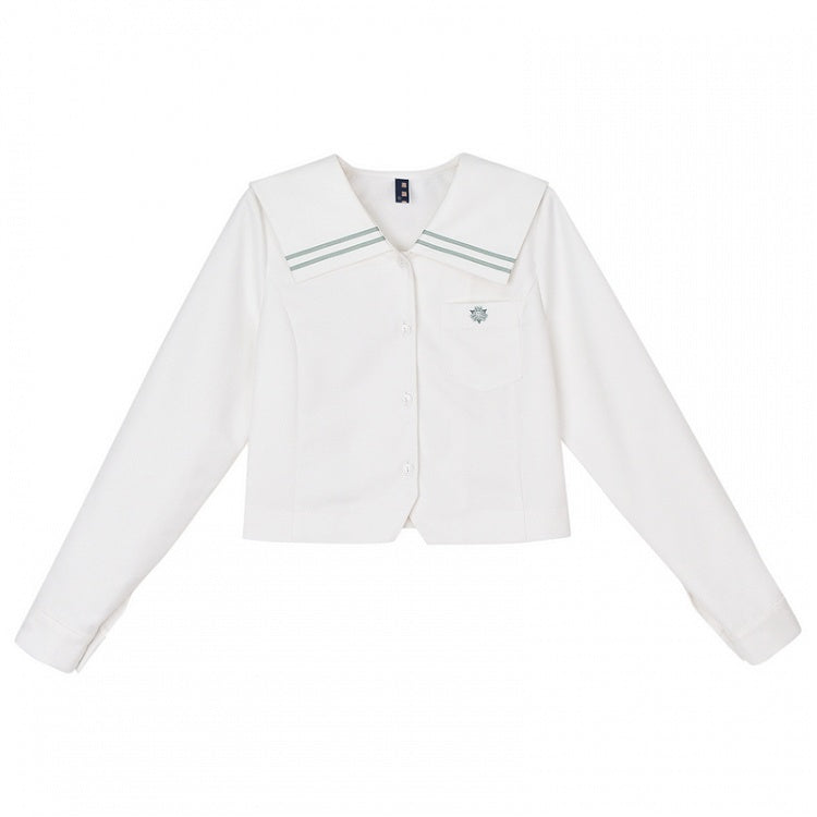 White Sailor Collar Preppy JK Uniform Shirt