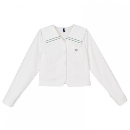 White Sailor Collar Preppy JK Uniform Shirt