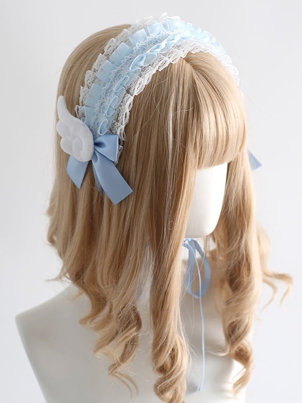 Wing Hairband Colors 5 with Cute Lace Lolita Decorations Bowknot