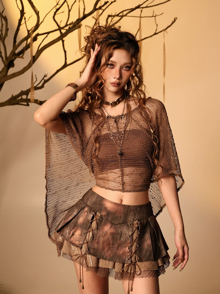 Asymmetric Mesh Cover-Up with Butterfly Choker - Virtual Orbit
