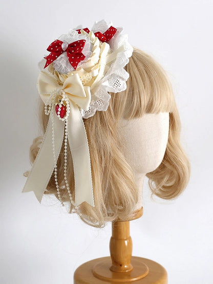 Set (Pearl Lolita Accent) 4-Color Chain Mini Hat Strawberry-Themed
