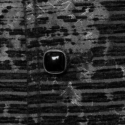 Men's Jacquard Black Vest Goth Exquisite