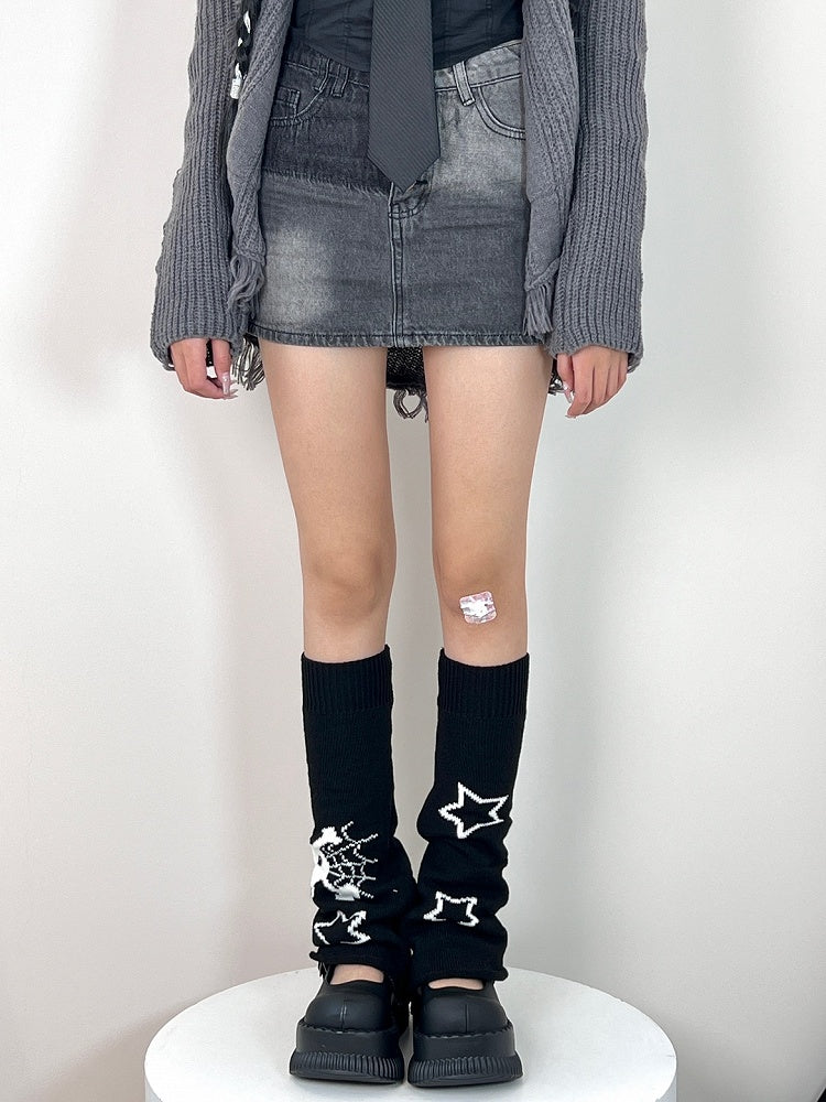 Pattern Reversible Warmers Skull Leg