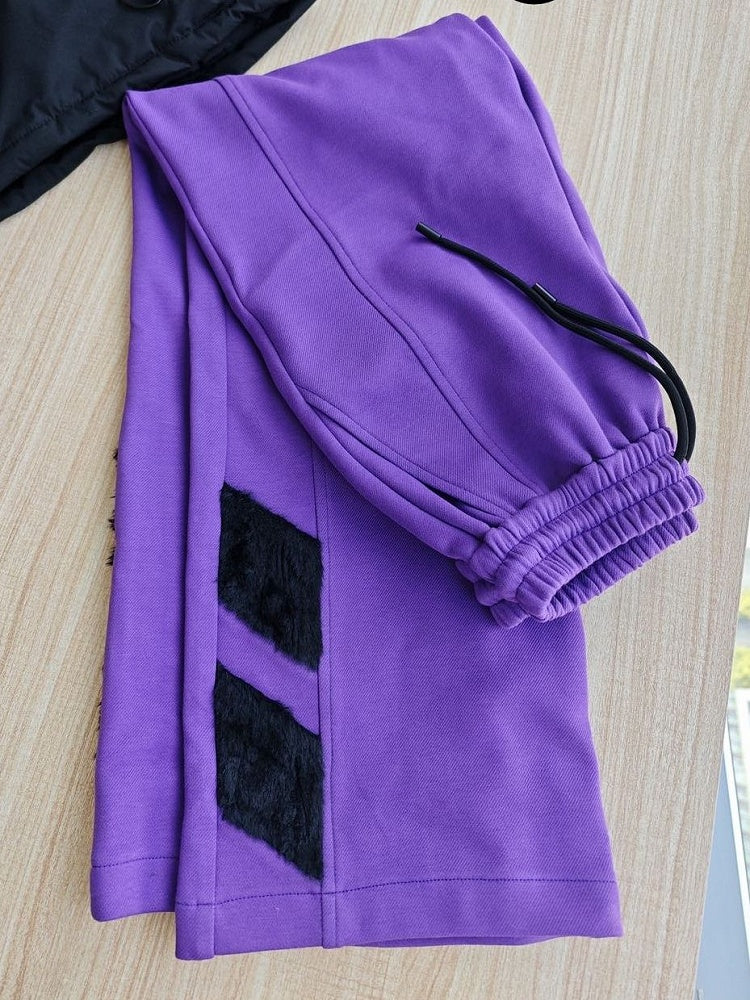 Winter Jirai Sweater Purple Kei Fleece Pants