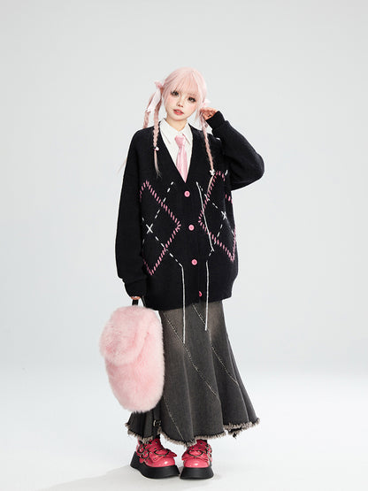 Denim Loops Hem with Distressed Skirt Gray Edgy Frayed Mermaid Belt