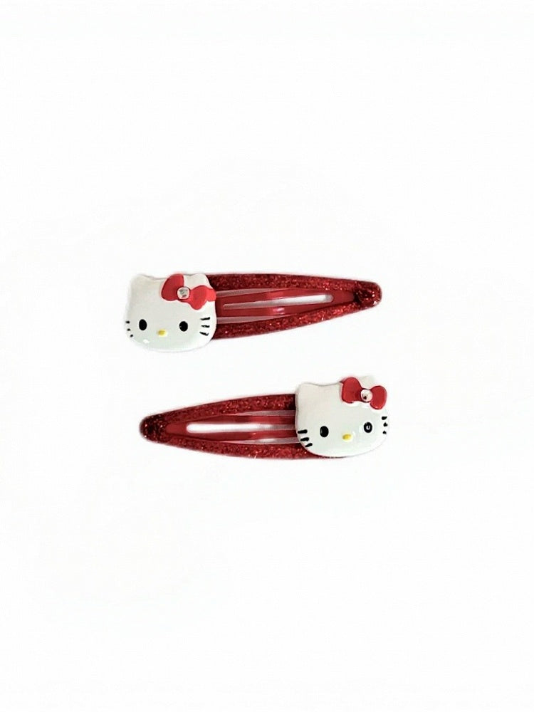 3-Option Kawaii Red Cat Hairclip - IVONA boutique