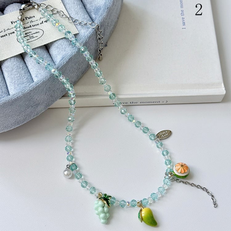 Beaded Necklace Fruit/Cookie 4 Bittersweet Pendant Options