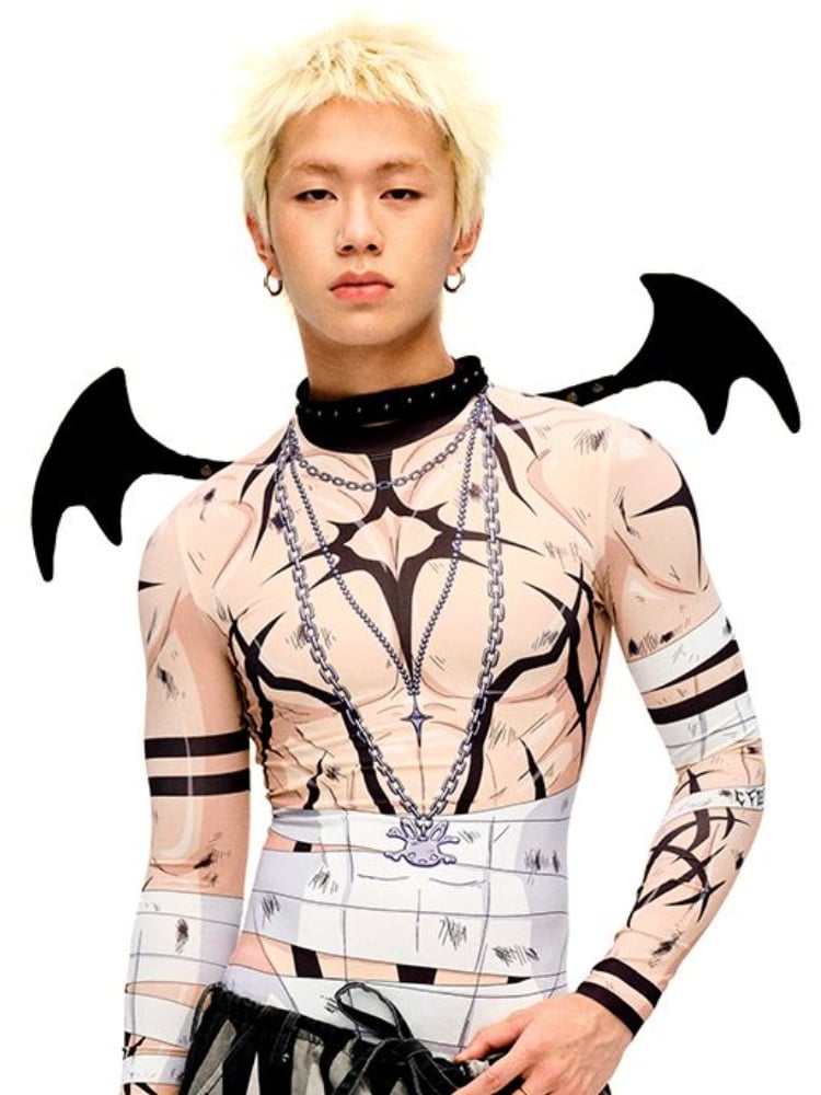 Punk Black Devil Wings Halsband