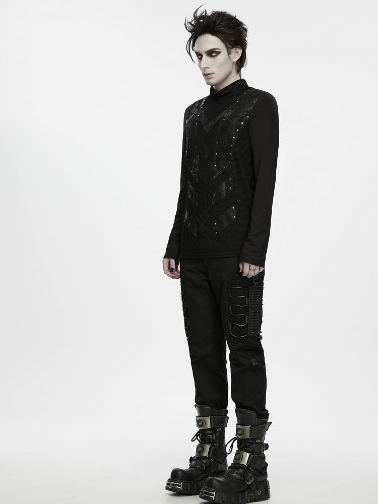 Black Men's Punk Personality T-shirt - Punk Rave