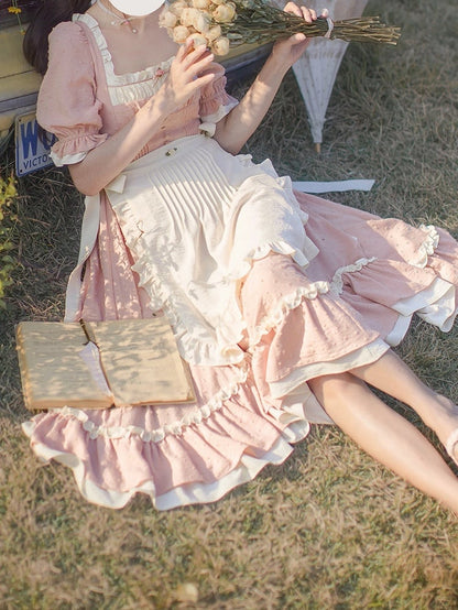 Schürze Plissee Beige Details